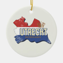 Utrecht Niederlande Karte Niederländisch Vintag So Keramik Ornament