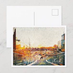 Utrecht Niederlande Schönes Ölmalerei Landschaft Postkarte
