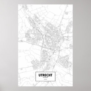 Utrecht, Niederlande (schwarz auf weiß) Poster