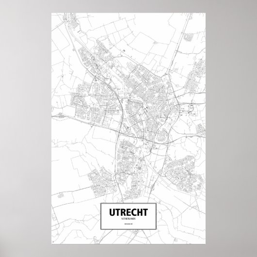 Utrecht, Niederlande (schwarz auf weiß) Poster (Vorne)