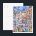 Utrecht Niederlande Vintage Reise Aquarell Postkarte<br><div class="desc">Utrecht Niederlande Vintage</div>