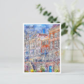 Utrecht Niederlande Vintage Reise Aquarell Postkarte (Stehend Vorderseite)
