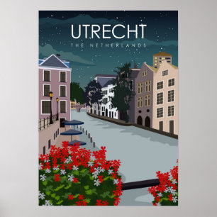 Utrecht Niederlande Vintages Minimal Travel Poster