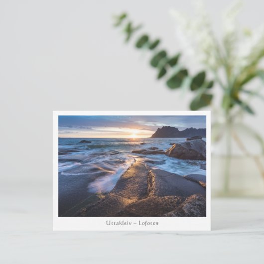 Uttakleiv Lofoten Norwegen Postkarte (Stehend Vorderseite)