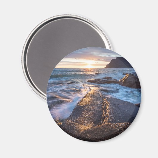 Uttakleiv Midnight Sun Magnet (Vorderseite/Rückseite)