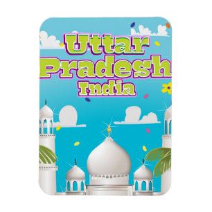 Uttar Pradesh indisches Reiseplakat. Magnet