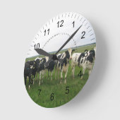Utterly Delightful Cows! with Numbers Runde Wanduhr (Winkel)