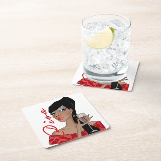 "Utterly Fabulous Diva" Rechteckiger Pappuntersetzer (Vor Ort)