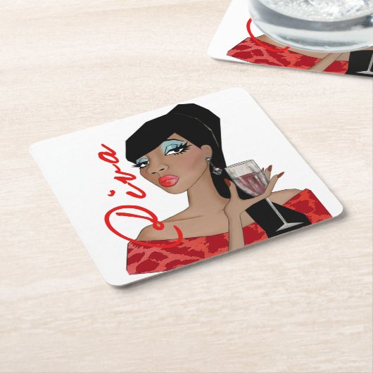 "Utterly Fabulous Diva" Rechteckiger Pappuntersetzer (angewinkelt)