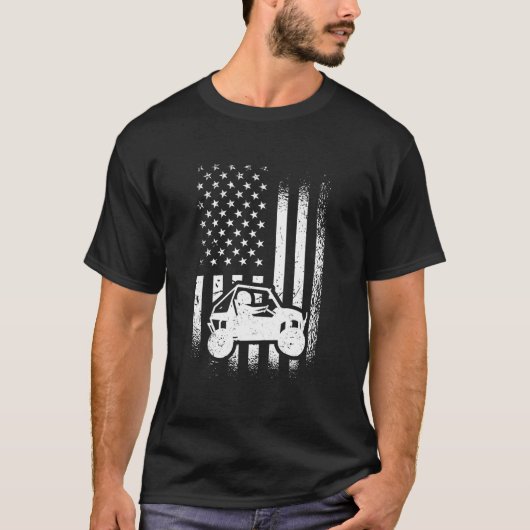 Utv Driver American Flag Utv Sxs Side-By-Side T-Shirt (Vorderseite)
