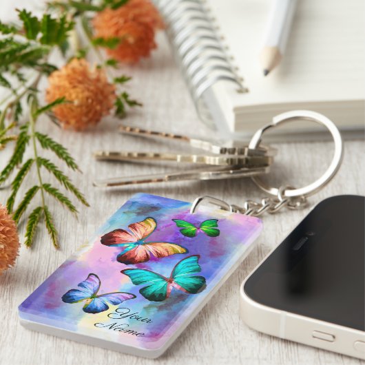 Utvärderingsmeddelande för andningsfrisk Blommigt Schlüsselanhänger (Vorderseite rechts)