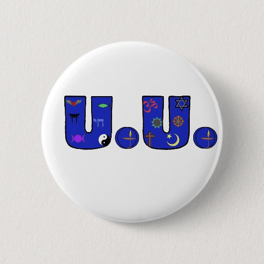 UU blaue religiöse Symbol-Tasche Button (Vorderseite)