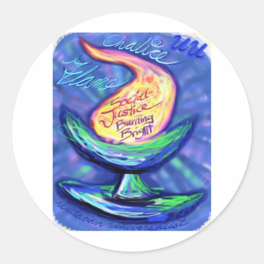 UU Chalice.jpg Runder Aufkleber (Vorderseite)