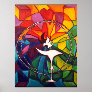 UU Chalice LARGE ART POSTER Unitarist Universalist