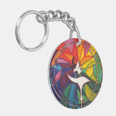 UU Chalice-runder SchlüsselanhängerUnitarian Schlüsselanhänger (Vorderseite links)