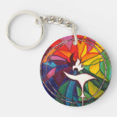 UU Chalice-runder SchlüsselanhängerUnitarian Schlüsselanhänger (Vorderseite)