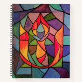 UU Flaming Chalice Art Notebook Unitarisch Notizblock (Vorderseite)