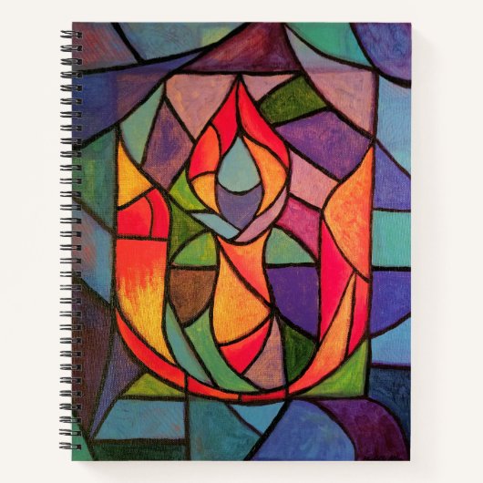 UU Flaming Chalice Art Notebook Unitarisch Notizblock (Vorderseite)