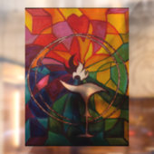 UU Flaming Chalice Hartglas Fensteraufkleber (Blatt 2)