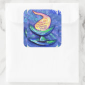 UU Flaming Chalice Quadratischer Aufkleber (Tasche)