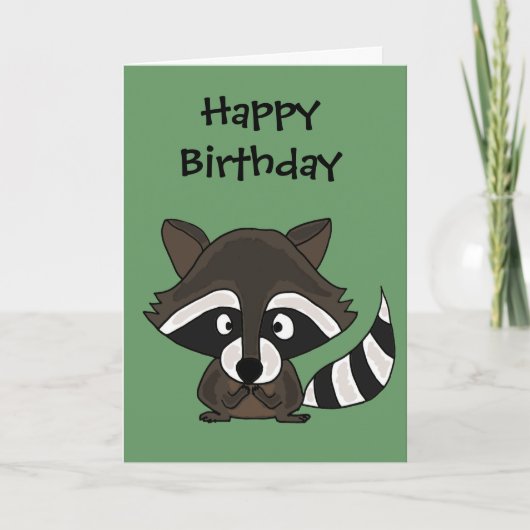 UU - Funny Raccoon Cartoon Art Karte (Vorderseite)