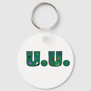 UU Green Religious Symbols Schlüsselanhänger