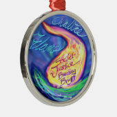 UU lodernder Chalice Silbernes Ornament (Rechts)