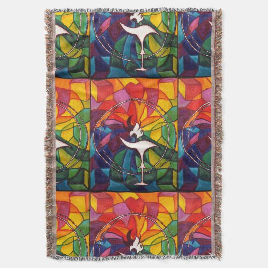 UU lodernder Chalice-WurfUnitarian Decke (Vorderseite Vertikal)