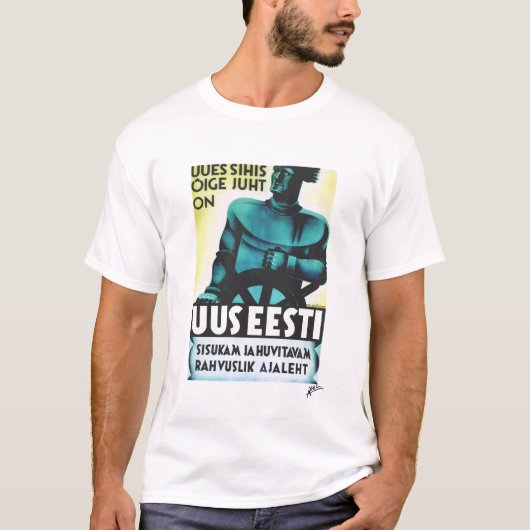 Uus Eesti "neues Estland" - Zeitungs-Plakat T-Shirt (Vorderseite)