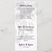 UV-Blume Hochzeit Programm (Rückseite)