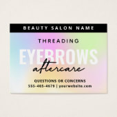 UV-Glanz-Regenbogen-Eyebrow-Threading-Nachsorge (Vorderseite)