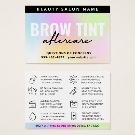 UV Gloss Rainbow Eyebrow Tint Aftercare (Vorne & Hinten)