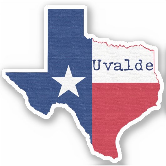 Uvalde Texas Flag Aufkleber (Vorderseite)
