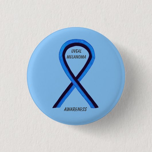 Uveal Melanoma Awareness Ribbon Angel Custom Butto Button (Vorderseite)
