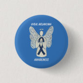 Uveal Melanoma Awareness Ribbon Angel Custom Butto Button (Vorderseite)