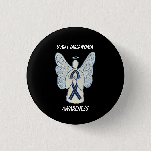 Uveal Melanoma Awareness Ribbon Angel Custom Butto Button (Vorderseite)