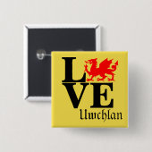 Uwchlan Gemeinde LIEBE Quadrat-Knopf Button (Vorne & Hinten)