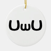 UwU Happy Anime Face Emoticon Keramik Ornament (Vorne)