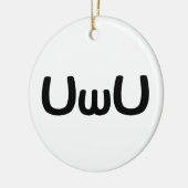 UwU Happy Anime Face Emoticon Keramik Ornament (Links)