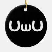 UwU Happy Anime Face Emoticon Ping Pong Ball Keramik Ornament (Vorne)