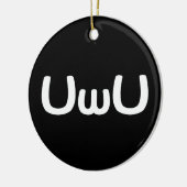 UwU Happy Anime Face Emoticon Ping Pong Ball Keramik Ornament (Links)