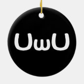 UwU Happy Anime Face Emoticon Ping Pong Ball Keramik Ornament (Hinten)