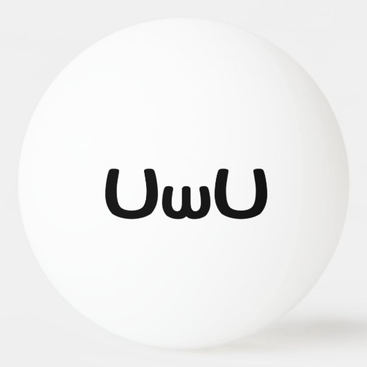UwU Happy Anime Face Emoticon Tischtennisball (Vorderseite)