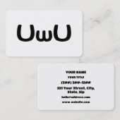 UwU Happy Anime Face Emoticon Visitenkarte (Vorne/Hinten)