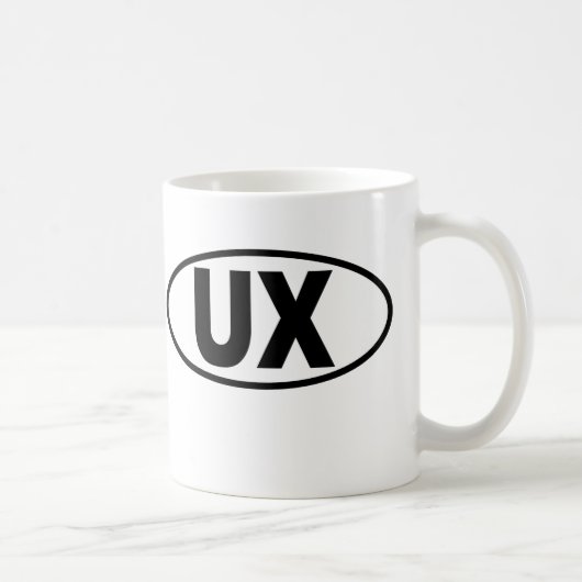 UX Benutzer-Erfahrungs-Tasse - schwarzes ovales Kaffeetasse (Rechts)