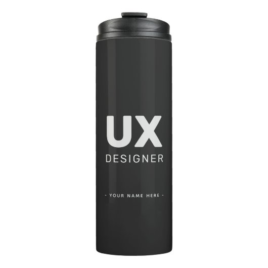 UX Designer Moderne, anpassbare Thermosbecher (Vorderseite)