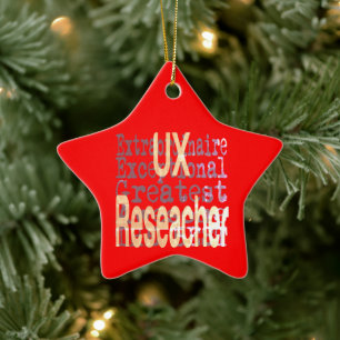 UX Researcher Extraordinaire Keramik Ornament