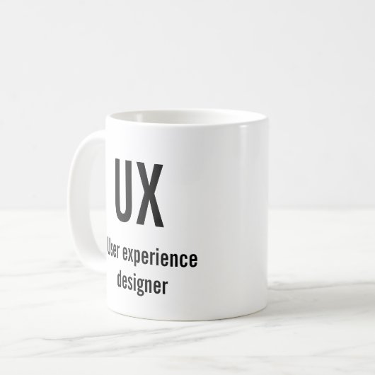 UX, User, experience Designer Kaffeetasse (Vorderseite Links)
