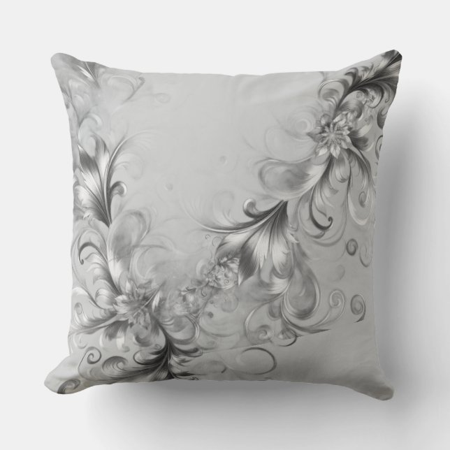 uxe Silver Embellished Throw Pillow Kissen (Vorderseite)