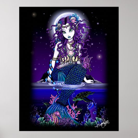 "Uxia" Midnight Mermaid Poster (Vorne)